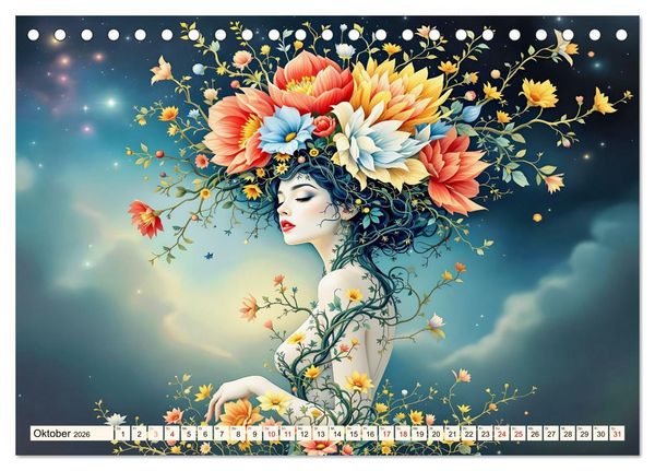 Produktbild: Florale Verwandlung (Tischkalender 2026 DIN A5 quer), CALVENDO Monatskalender