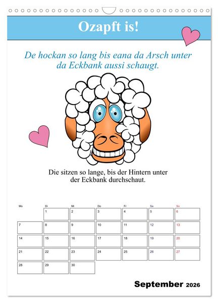 Produktbild: So a Schmarrn! Bairische Mundart (Wandkalender 2026 DIN A3 hoch), CALVENDO Monatskalender
