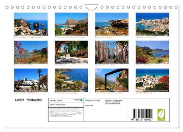 Produktbild: Sizilien - Nordwesten (Wandkalender 2026 DIN A4 quer), CALVENDO Monatskalender