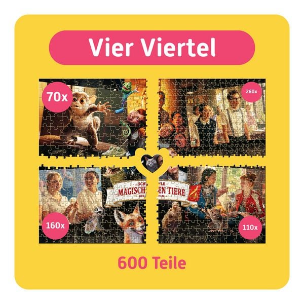 Produktbild: TEAMPUZZLE &ndash; Schule der magischen Tiere 4 &ndash; 600 Teile &ndash; Puzzle mit gro&szlig;en & kleinen Teilen