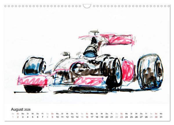 Produktbild: Illustrationen Formel 1 Rennwagen (Wandkalender 2026 DIN A3 quer), CALVENDO Monatskalender