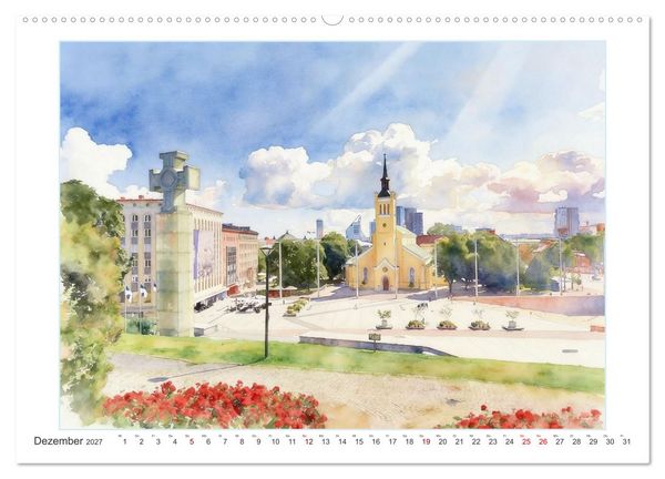 Produktbild: Hauptstadtreise durch's Baltikum (Wandkalender 2027 DIN A2 quer), CALVENDO Monatskalender