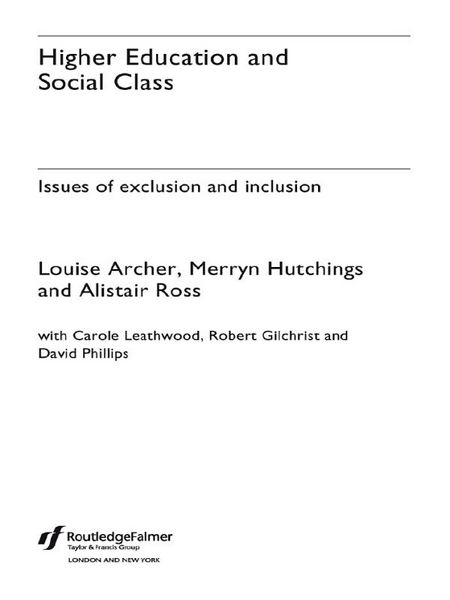 Produktbild: Higher Education and Social Class