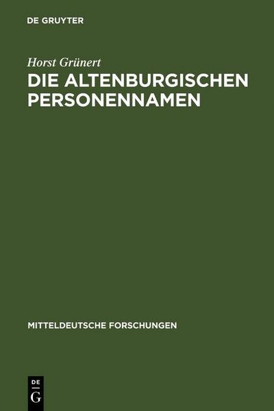 Produktbild: Die Altenburgischen Personennamen