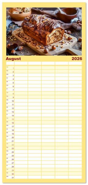 Produktbild: Familienplaner 2026 - Alles Schokolade oder was?! - Hei&szlig;e und kalte Gaumenfreuden aus Schokolade mit 5 Spalten (Wandkalender, 21 x 45 cm) CALVENDO