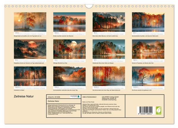 Produktbild: Zeitreise Natur (Wandkalender 2027 DIN A3 quer), CALVENDO Monatskalender