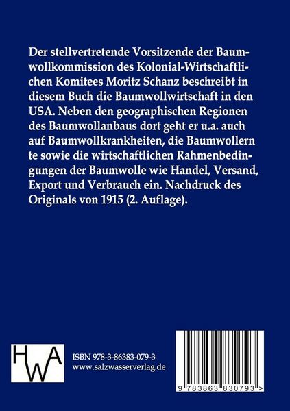 Produktbild: Baumwoll-Anbau, -Handel und - Industrie in den Vereinigten Staaten von Nordamerika