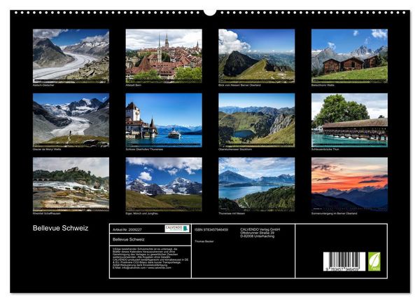 Produktbild: Bellevue Schweiz (hochwertiger Premium Wandkalender 2026 DIN A2 quer), Kunstdruck in Hochglanz