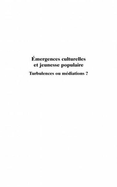 Produktbild: Emergences culturelles et jeunesse popul