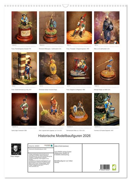 Produktbild: Historische Modellbaufiguren 2026 (Wandkalender 2026 DIN A2 hoch), CALVENDO Monatskalender