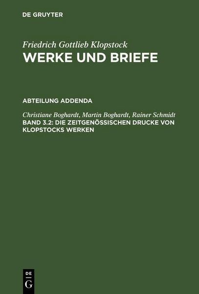 Produktbild: Die zeitgen&ouml;ssischen Drucke von Klopstocks Werken