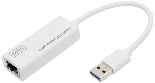 Produktbild: Digitus Netzwerk, USB 3.2 Gen 1 (USB 3.0) Adapter [1x USB 3.0 Stecker A - 1x RJ45] DN-3023 20.00 cm Geschirmt