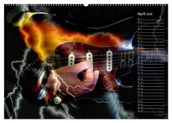 Produktbild: Rockgitarren Power (Wandkalender 2026 DIN A2 quer), CALVENDO Monatskalender