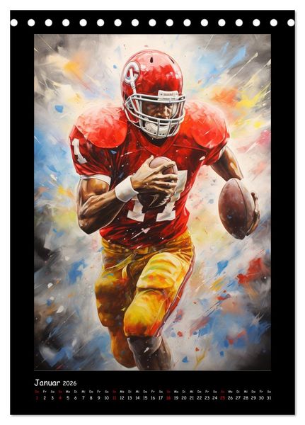 Produktbild: American Football. Paintings (Tischkalender 2026 DIN A5 hoch), CALVENDO Monatskalender