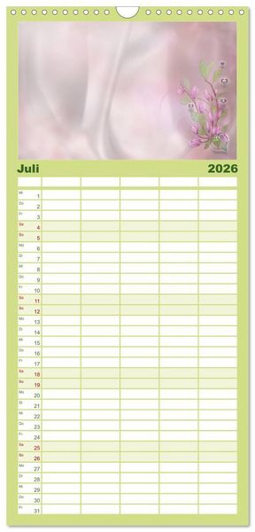 Produktbild: Familienplaner 2026 - Liebe wird im Herzen geboren mit 5 Spalten (Wandkalender, 21 x 45 cm) CALVENDO