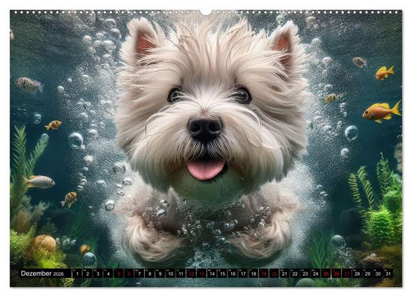 Produktbild: Badespa&szlig; - Hunde unter Wasser (hochwertiger Premium Wandkalender 2026 DIN A2 quer), Kunstdruck in Hochglanz