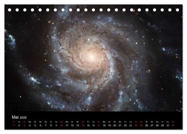 Produktbild: Der Weltraum. Spektakul&auml;re Gasnebel und Galaxien (Tischkalender 2026 DIN A5 quer), CALVENDO Monatskalender