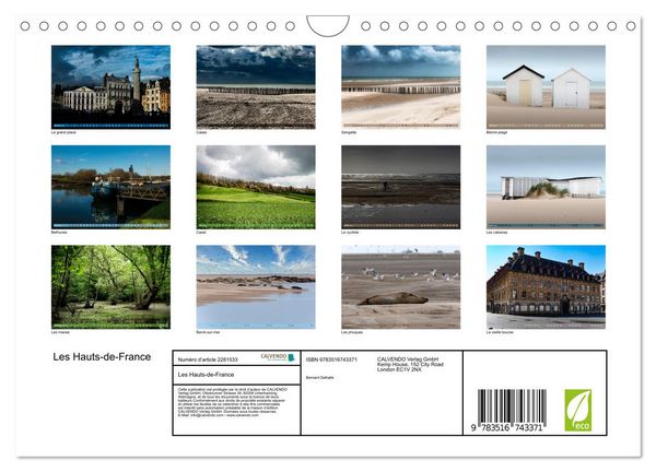Produktbild: Les Hauts-de-France (Calendrier mural 2026 DIN A4 vertical), CALVENDO calendrier mensuel