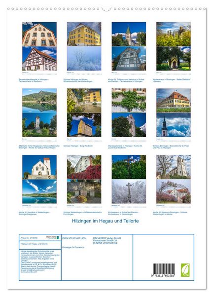 Produktbild: Hilzingen im Hegau und Teilorte (hochwertiger Premium Wandkalender 2026 DIN A2 hoch), Kunstdruck in Hochglanz