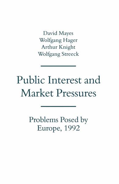 Produktbild: Public Interest and Market Pressures