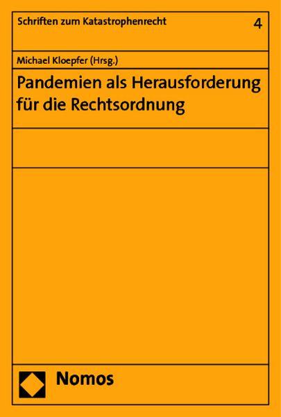 Produktbild: Pandemien als Herausforderung f&uuml;r die Rechtsordnung