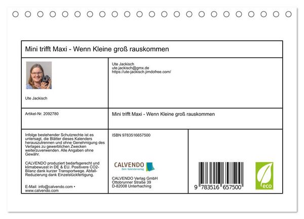 Produktbild: Mini trifft Maxi - Wenn Kleine gro&szlig; rauskommen (Tischkalender 2026 DIN A5 quer), CALVENDO Monatskalender