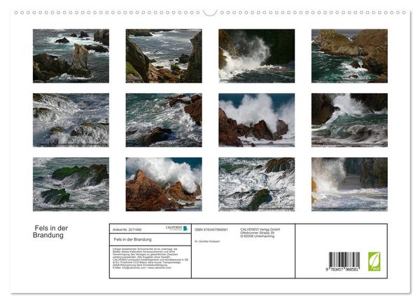 Produktbild: Fels in der Brandung (hochwertiger Premium Wandkalender 2026 DIN A2 quer), Kunstdruck in Hochglanz