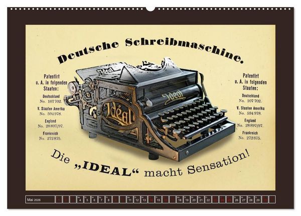 Produktbild: Schreibmaschinen um 1900 (hochwertiger Premium Wandkalender 2026 DIN A2 quer), Kunstdruck in Hochglanz