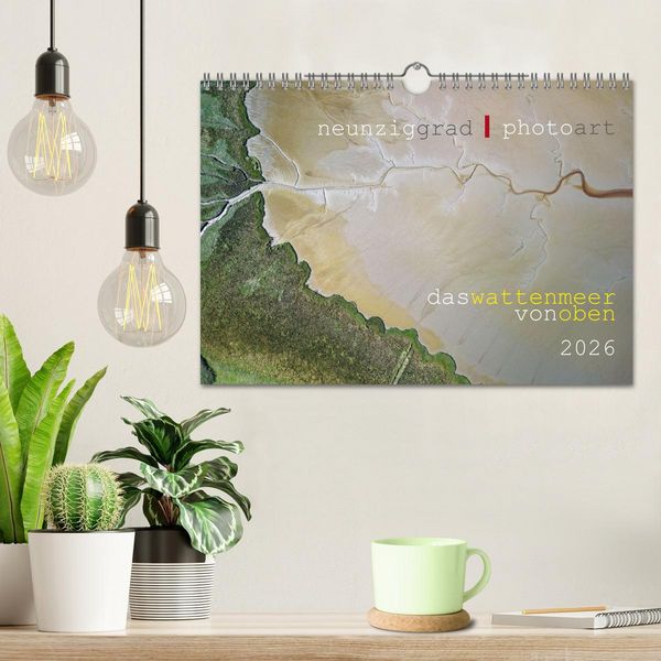 Produktbild: neunziggrad I photoart: das wattenmeer von oben (Wandkalender 2026 DIN A4 quer), CALVENDO Monatskalender