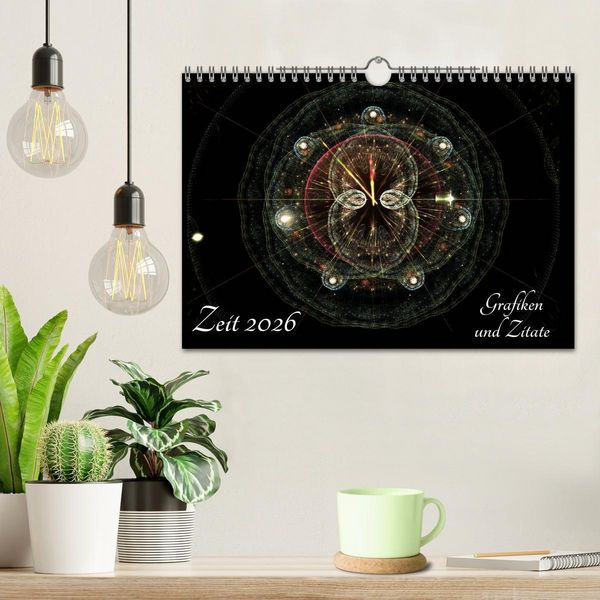Produktbild: Zeit 2026 - Grafiken und Zitate (Wandkalender 2026 DIN A4 quer), CALVENDO Monatskalender