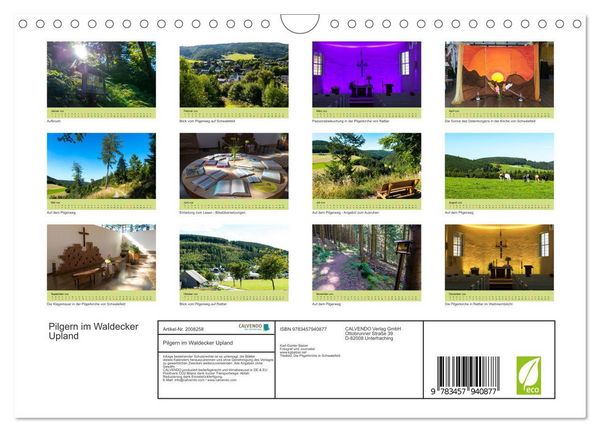 Produktbild: Pilgern im Waldecker Upland (Wandkalender 2026 DIN A4 quer), CALVENDO Monatskalender