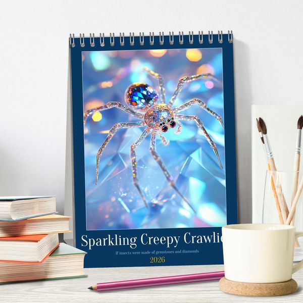 Produktbild: Sparkeling Creepy Crawlies (Desk Calendar 2026 DIN A5 portrait), CALVENDO 12 Month DeskCalendar
