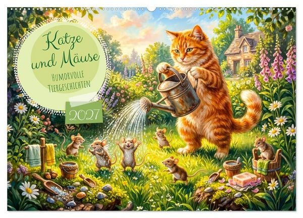 Produktbild: Katze und M&auml;use - Humorvolle Tiergeschichten (Wandkalender 2027 DIN A2 quer), CALVENDO Monatskalender
