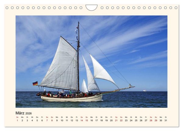 Produktbild: Unter vollen Segeln Traditionssegler auf der Ostsee (Wandkalender 2026 DIN A4 quer), CALVENDO Monatskalender
