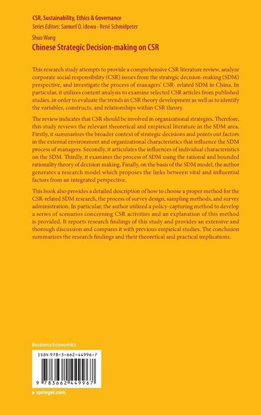 Produktbild: Chinese Strategic Decision-making on CSR
