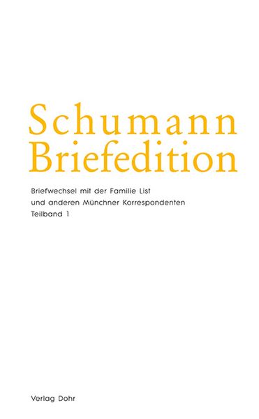 Produktbild: Schumann-Briefedition / Schumann-Briefedition II.8
