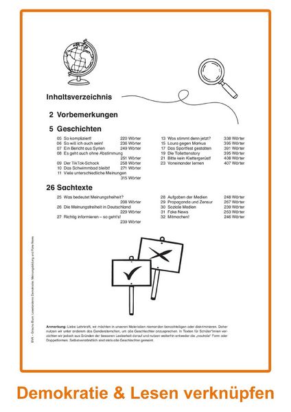 Produktbild: Lesetandems Demokratie: Meinungsbildung und Fake News