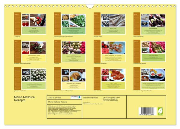 Produktbild: Meine Mallorca Rezepte (Wandkalender 2026 DIN A3 quer), CALVENDO Monatskalender