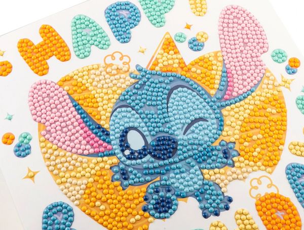 Produktbild: Craft Buddy CCK-32DNY813 - Crystal Art Card Kit, Disney, Stitch Birthday, Gru&szlig;karten-Set, Diamond Painting