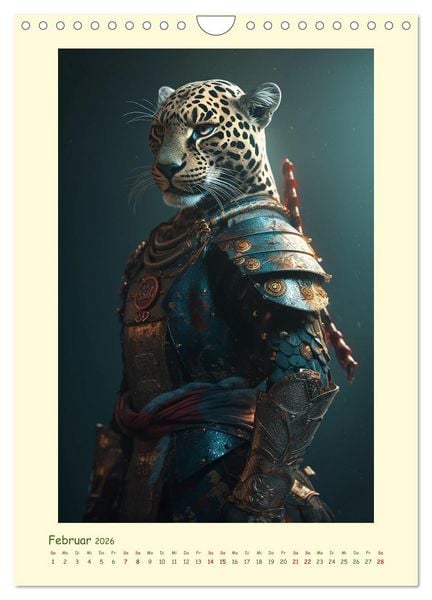Produktbild: Tierische Samurai (Wandkalender 2026 DIN A4 hoch), CALVENDO Monatskalender