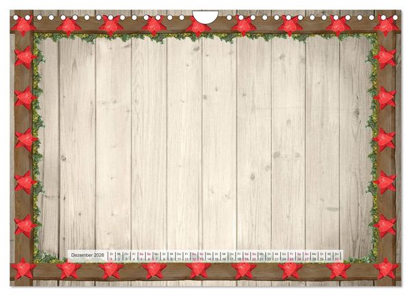 Produktbild: Bastelkalender Nostalgie-Rahmen 2026 (Wandkalender 2026 DIN A4 quer), CALVENDO Monatskalender