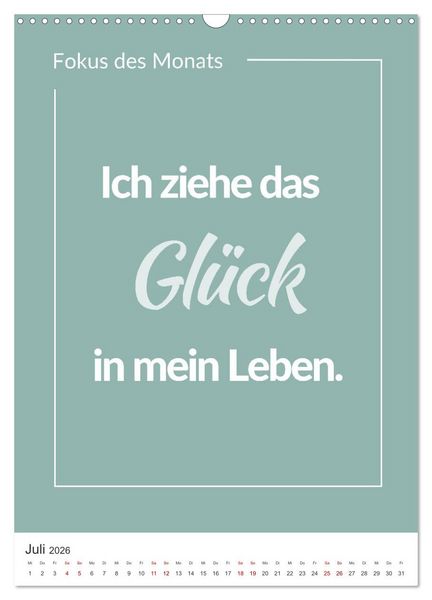 Produktbild: Achtsamkeitskalender: Mehr Achtsamkeit im Alltag mit dem Fokus des Monats (Wandkalender 2026 DIN A3 hoch), CALVENDO Monatskalender