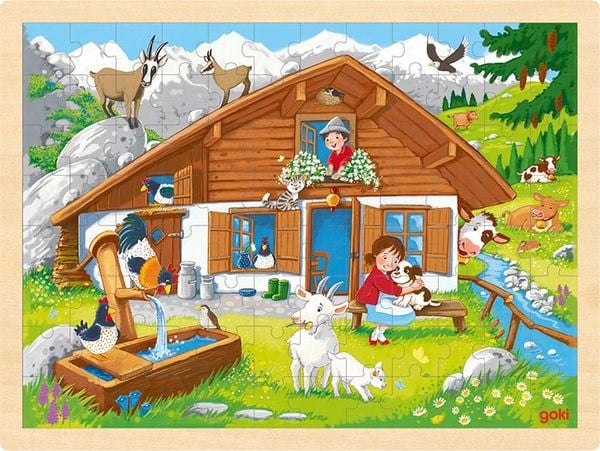 Goki 57381 - Einlegepuzzle Auf der Alm