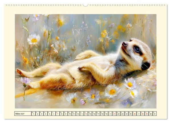 Produktbild: Erdm&auml;nnchen. Kleine Helden der Savanne (hochwertiger Premium Wandkalender 2027 DIN A2 quer), Kunstdruck in Hochglanz