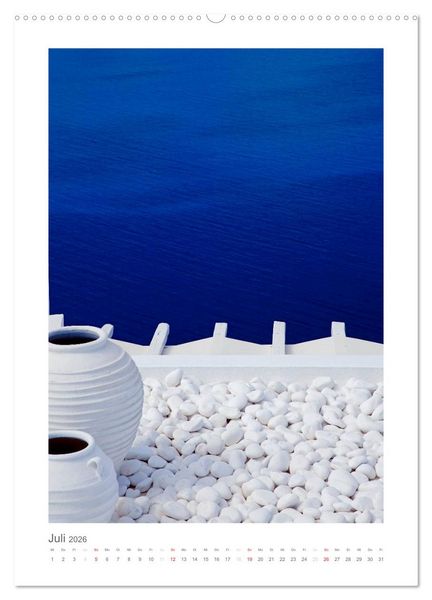 Produktbild: SANTORINI - INSEL DES LICHTS (hochwertiger Premium Wandkalender 2026 DIN A2 hoch), Kunstdruck in Hochglanz