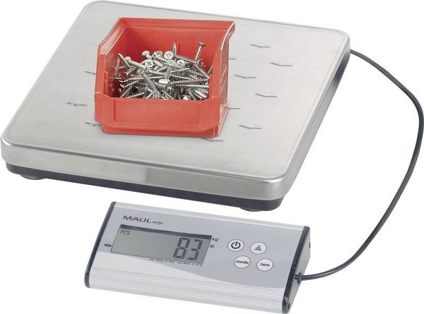 Produktbild: MAUL Paketwaage cargo mit separatem Bedienpult und Netzadapter, Tragkraft 50 kg