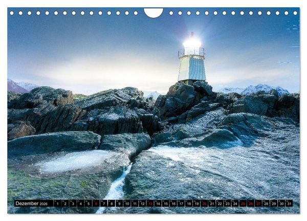Produktbild: Leuchtt&uuml;rme - an Europas K&uuml;sten (Wandkalender 2026 DIN A4 quer), CALVENDO Monatskalender