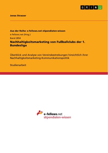 Produktbild: Nachhaltigkeitsmarketing von Fu&szlig;ballclubs der 1. Bundesliga
