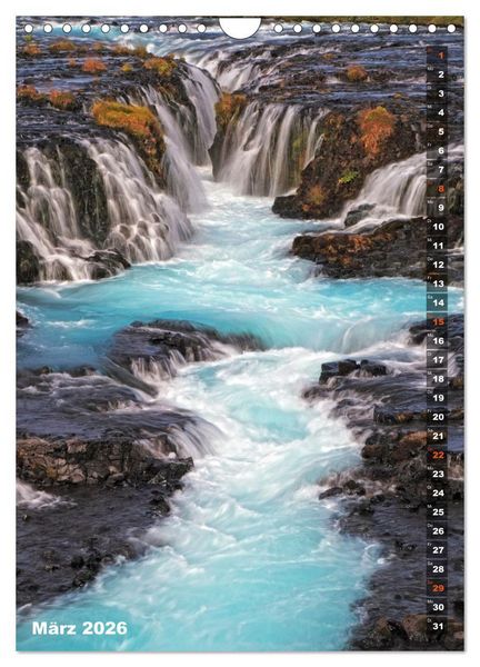 Produktbild: Wasserf&auml;lle auf Island (Wandkalender 2026 DIN A4 hoch), CALVENDO Monatskalender