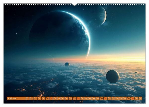 Produktbild: Ferne Galaxien (hochwertiger Premium Wandkalender 2026 DIN A2 quer), Kunstdruck in Hochglanz